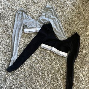 Calvin Klein long sleeve bra tops!